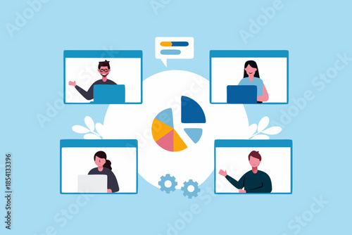 Virtual meeting with diverse participants data analysis and collaborative discussion