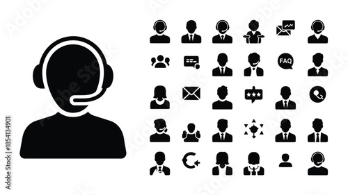 Headset support agent icon