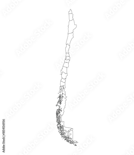 outline chile map with state names