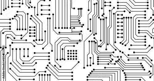 Circuit board abstract technology on white background. Technology or Science design. Digital circuit board with electronic system for UI and GUI or gaming interface. Vector illustration.
