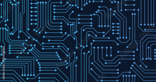 Circuit technology background with hi-tech digital data connection system and computer electronic design. Technology or Science design. Digital circuit board with electronic system for UI and GUI or g