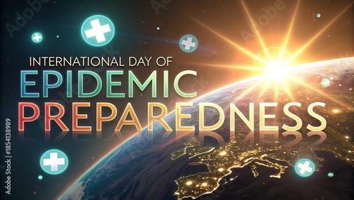 Pandemic preparedness illustration emphasizing global cooperation and resilience.