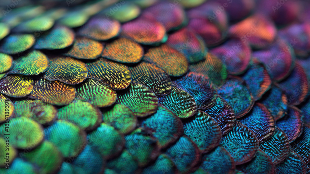 Obraz premium Iridescent Bird Feathers Macro