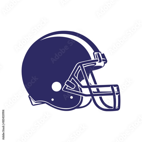 Navy blue American football helmet vector isolated on white essential protective sports gear for gridiron players team