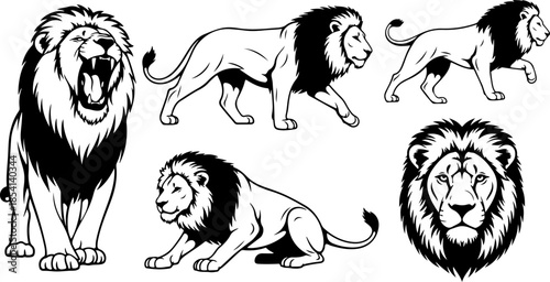 Majestic Lion Silhouette Vector Illustration
