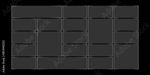 Futuristic transparent glass frames for website landing page. Digital banners UI templates design
