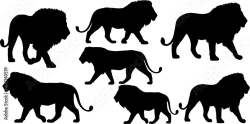 Majestic Lion Silhouette Vector Illustration