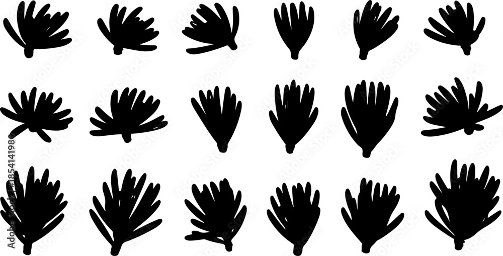 Fototapeta premium Pine Tree Silhouette Collection – Evergreen Forest Vector Set