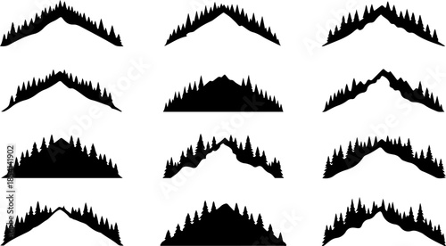 Pine Tree Silhouette Collection – Evergreen Forest Vector Set