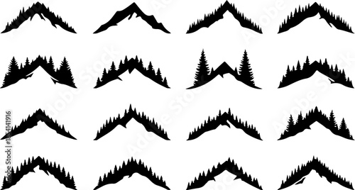 Pine Tree Silhouette Collection – Evergreen Forest Vector Set