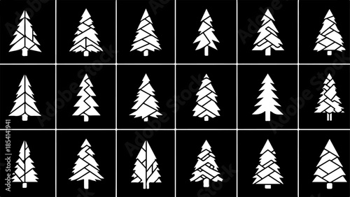 Pine Tree Silhouette Collection – Evergreen Forest Vector Set