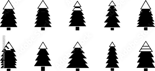 Pine Tree Silhouette Collection – Evergreen Forest Vector Set