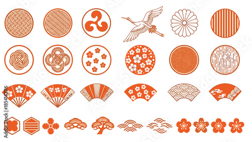 Vibrant Japanese design elements for creative projects and branding