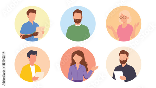 Diverse People Avatars and User Profile Icons Collection