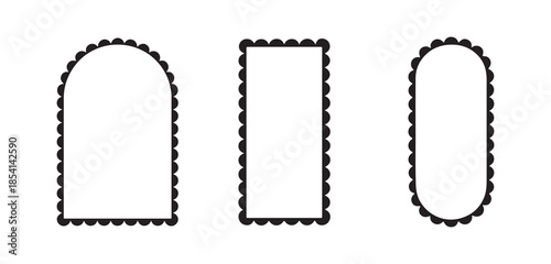 Dotted Outline Rounded Rectangle Shapes Set