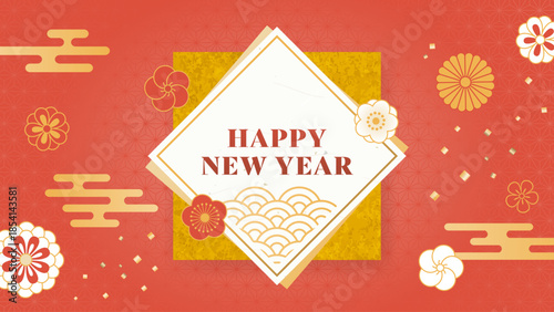 お正月の和風背景デザイン