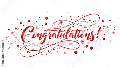 Celebrate success with stunning Congratulations message in red