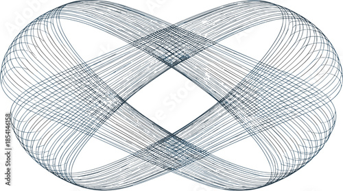 Abstract geometric infinity loop line art vector design representing continuous motion symmetry balance and modern mathematical concept
