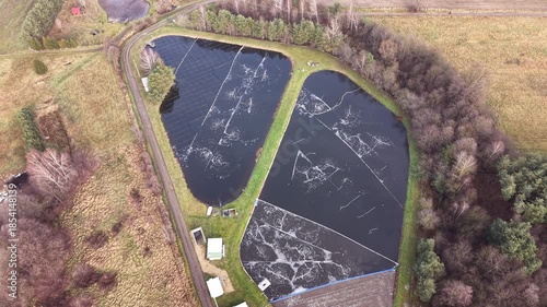 Rural sewage treatment facility from above