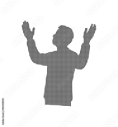 Man Praying Together Silhouette Illustration