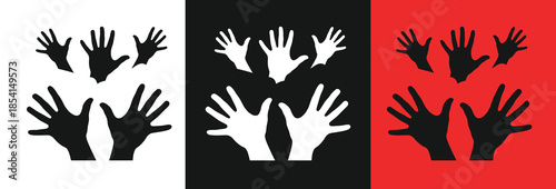 Pan african flag with raised hands