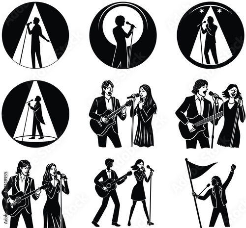 man and woman silhouettes, singer