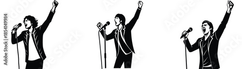 Singer Silhouette Collection Vector Illustration