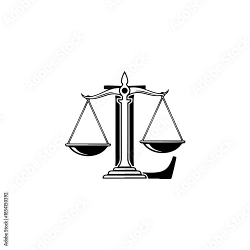Scales of justice isolated on transparent background