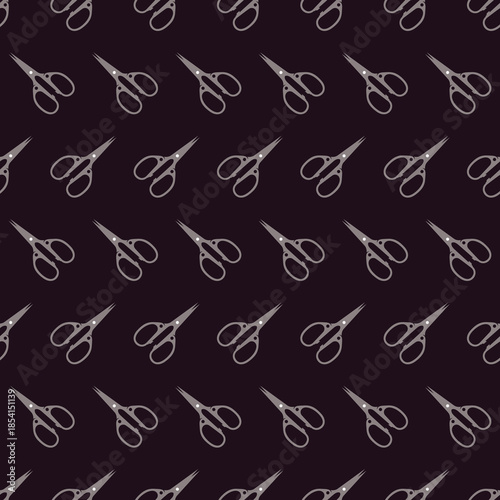 scissors seamless pattern with black background design vector
