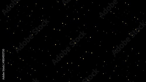 Abstract night sky background video with small yellow stars scattered across a deep black space, creating a dreamy magical atmosphere with calm and gentle cosmic mood
