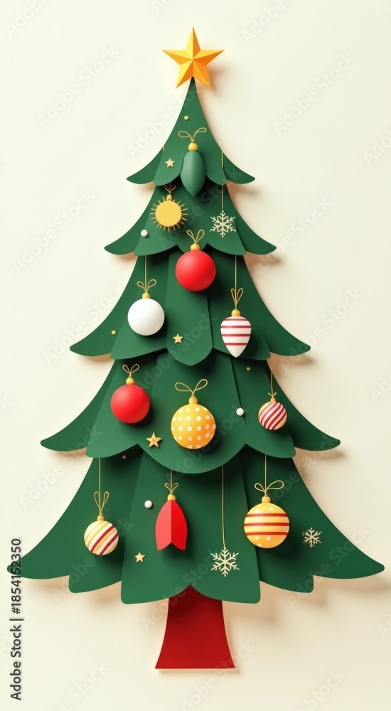 Obraz premium Christmas tree with ornaments on it