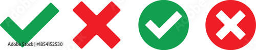 A series of green check marks and red x marks in a row