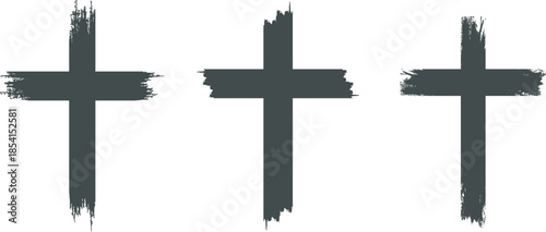 Cross clipart black and white, ash cross, grunge christian cross for Ash Wednesday card, poster, banner, post, wishes, church clipart, lent, ashes, religious cross isolated on white background