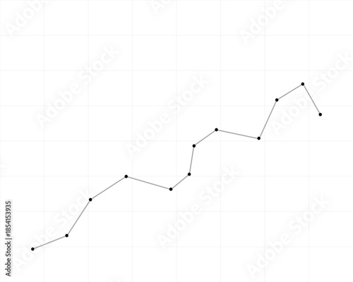 A minimalist grey line chart featuring black data points on a white grid, symbolizing steady market recovery, analytical precision, and long-term business growth.