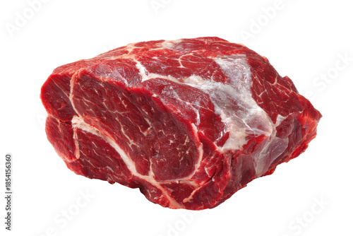 Raw beef chuck roast isolated on transparent background. Raw beef chuck roast isolated on white background.