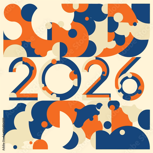 Abstract 2026 new year design elements