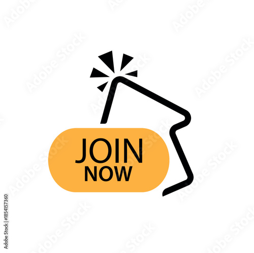 join now sign on white background