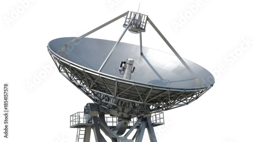 Tableau sur toile Large radio telescope isolated PNG on transparent background, satellite dish for