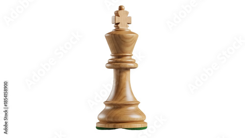 Obraz na plátne Wooden chess king piece isolated PNG, traditional game strategy element for boar