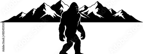 Mysterious Bigfoot Walking Through Rocky Mountain Peaks