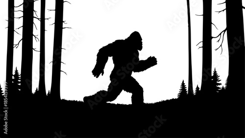 Mysterious Bigfoot Walking Through Rocky Mountain Peaks