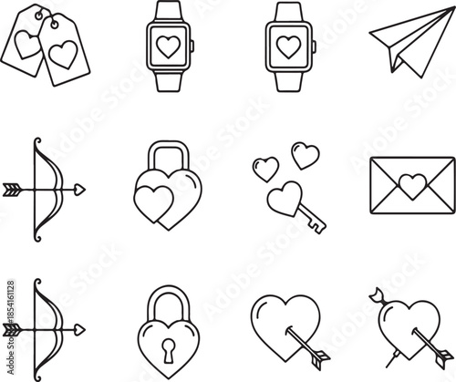 Valentine's day icons collection Vector