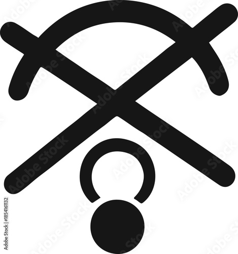 Wireless Connectivity Prohibition: An icon representing a stark prohibition of wireless signals, communicating a clear message of disconnection and constraint.