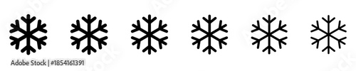 Snowflake Icon Set for Winter, Cold, and Weather Design