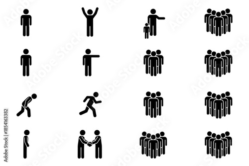 set of business people,
Human Silhouette Pictogram Set – Vector Collection