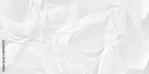 White crease billboard paper rough obsolete wrinkle. Cardboard paper white crumpled satin fabric ripped cloth decoration background