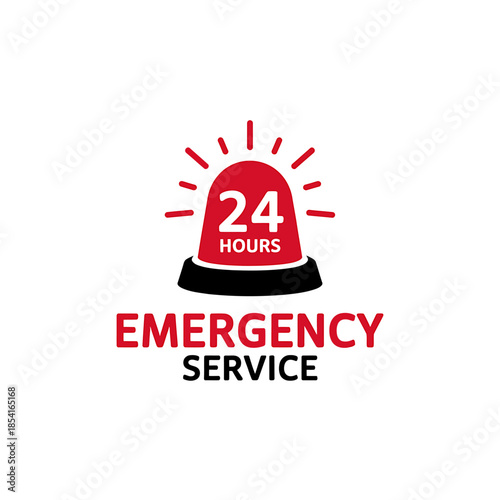 24 Hour Emergency Service Alert Icon Design for Businesses