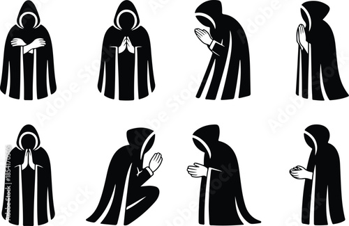 Best Black Hooded Cloak Icon Set Distinct Cloak Designs Icons – Top Collection
