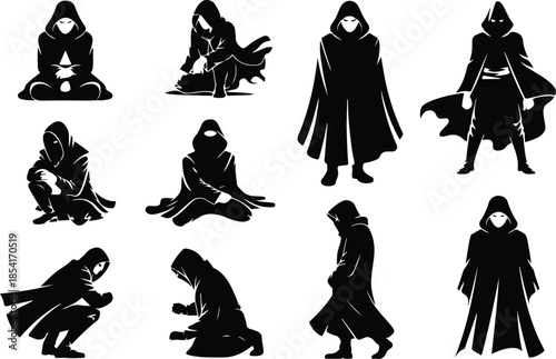 Best Black Hooded Cloak Icon Set Distinct Cloak Designs Icons – Top Collection