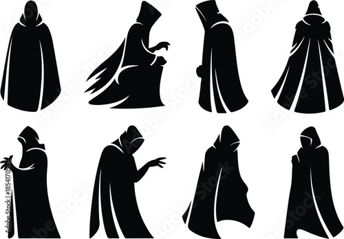 Best Black Hooded Cloak Icon Set Distinct Cloak Designs Icons – Top Collection